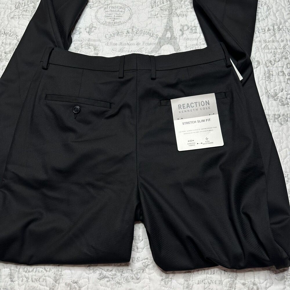 Kenneth Cole REACTION TIC WEAVE SLIM FIT DRESS PANT 30W 32L - Picture 4 of 12